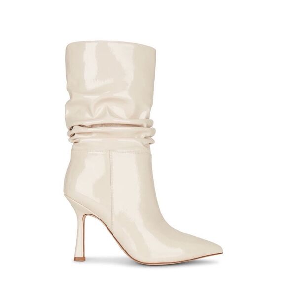 NWOB Jeffrey Campbell Guillo Pointed Toe Slouchy Boots in Ivory Patent size 8.5 - Picture 1 of 14